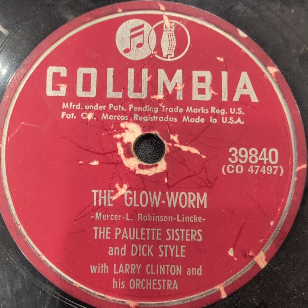 The Paulette Sisters Glow Worm Sui Sin Fa 78 RPM Columbia 39840 VG - Picture 1 of 2
